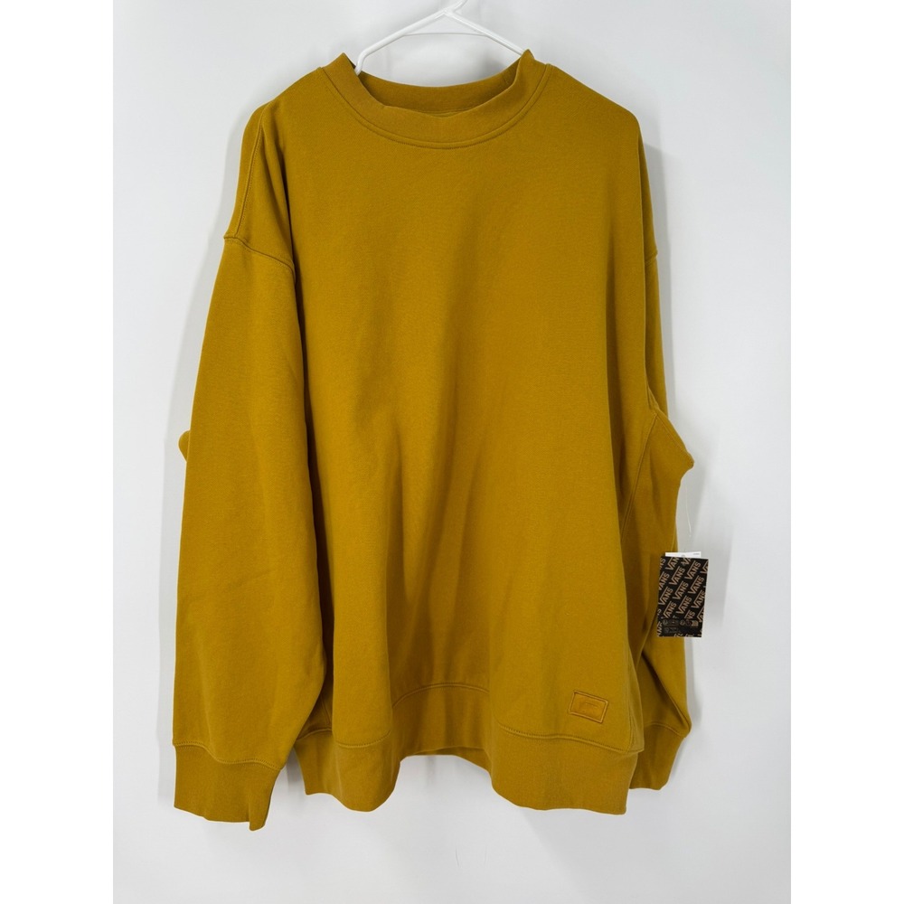 Vans‎ Mens Loose Fit Crewneck Sweatshirt Mustard Yellow NWT Size XL
